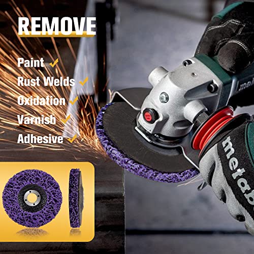 10 Pack Strip Disc Wheel for Angle Grinder Paint Rust Removal 4-1/2" x 7/8" - style: 4-1/2'' x 7/8''-Purple