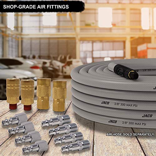 JACO Industrial Quick Connect Air Hose Fittings | Plug & Coupler Kit - 1/4" NPT (Set of 12)