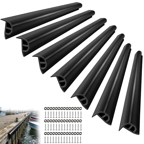 ORLANG 10ft/16.4ft/23ft Marine-Grade Dock Bumpers,PVC Dock Fenders with Stainless Steel Screws and Washers,P-Type Boat Dock Guards,Dock Post Bumpers for Docking Edges, Horizontal Decks or Piers - color: Black, size: 23FT