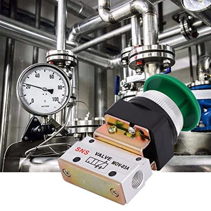 2 Position 3 Way Pneumatic Mechanical Valve MOV-03A G1/8" PT Mushroom Push Button Switch Air Mechanical Valve