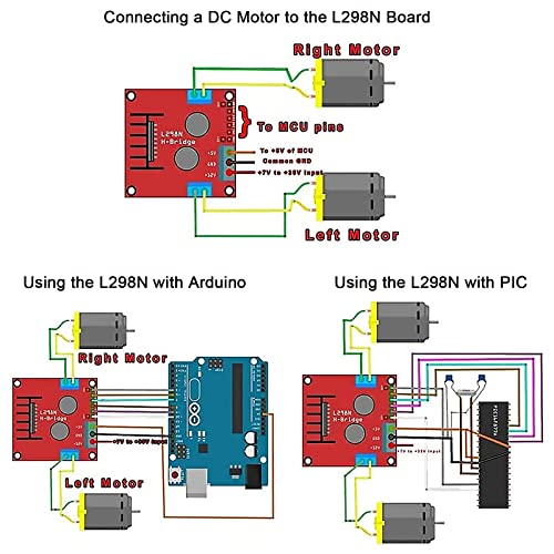 DIANN 2 Sets DC Gearbox Motor TT Motor 200RPM Tire Wheel DC 3-6V 1:48 Male Connector with 1Pc L298N Motor Drive Controller Board - style: Motor Sets