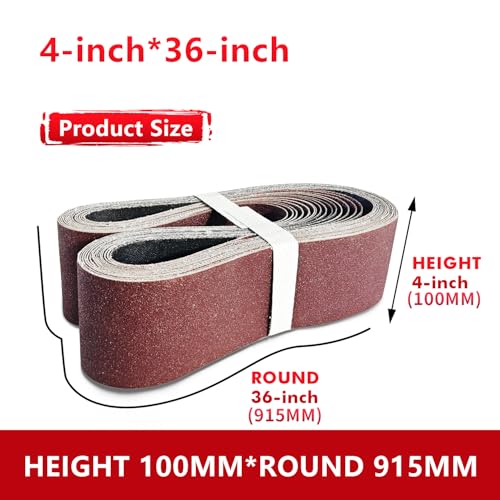 4x36 Inch Sanding Belts, 20-Pack Assortment, 5 Grits 80-320, Belt Sander Paper - size: 4x36(20pcs)