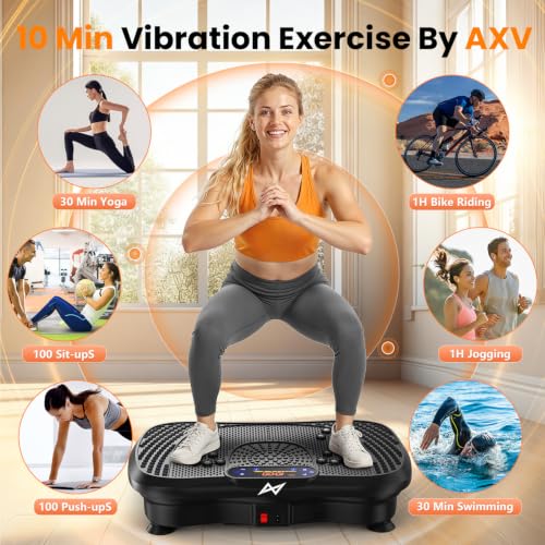 AXV Vibration Plate Exercise Machine Fitness Platform Body Vibrating Board - color: SLIM.BLACK