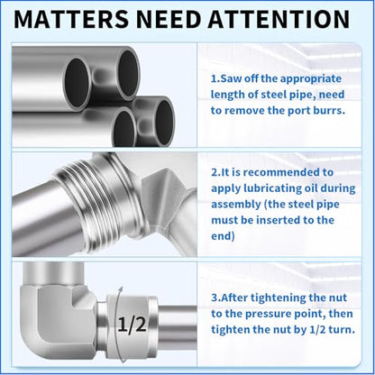 ChillWaves 304 Stainless Steel Compression Tube Fitting, 1/4" OD x 3/8" NPT Female 90 Degree Elbow Compression Union Connector(1-PACK) - size: 1/4" OD x 3/8" FNPT
