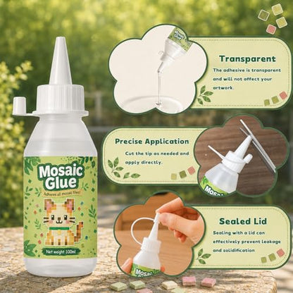 200ml Mosaic Tile Glue, Clear Durable Waterproof Fast Drying