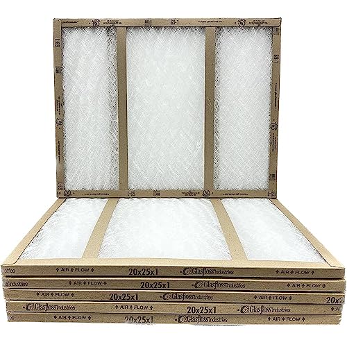 20x25x1 Fiberglass Air Filters, 6-Pack, AC & Furnace, Glasfloss - size: 20x25x1