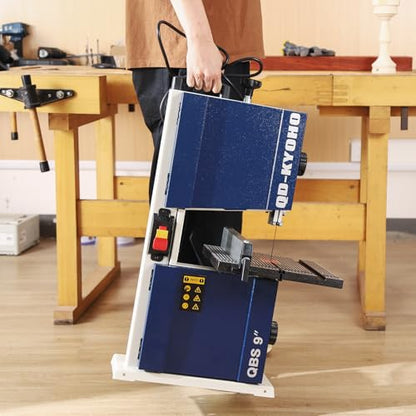Band Saw, Portable 9-Inch Bandsaw for Woodworking, 2526 FPM Benchtop, 1/3 HP(output), 120 V 2.5-Amp Motor, Band Saws with Cast-Aluminum Worktable with Scale, Steel Bandsaws with Miter Gaug - size: 9inch
