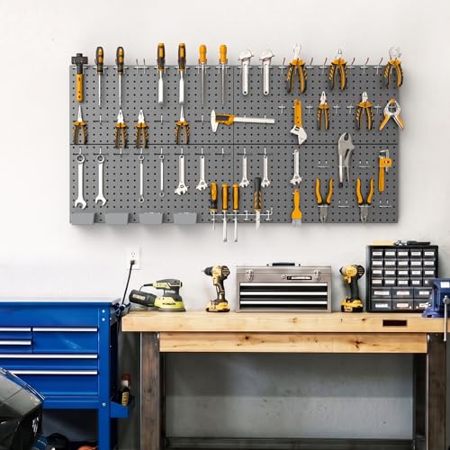 TORACK Garage Tools Organizer Boards Kit with Hooks, Black - color: Black