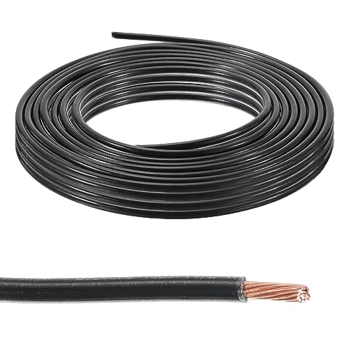 MECCANIXITY THHN Stranded Wire 50 Feet 14AWG Gauge Insulation Building Wire - UL Listed Copper Cable - PVC 600V Electrical Wire for Residential,Commercial,Industrial,Grounding - Black - color: Black, size: 50 Feet x 14 AWG