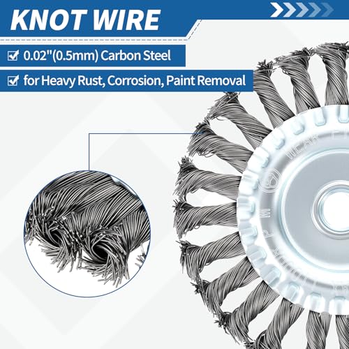 2Pack 4.5" Wire Brush for Angle Grinder with 5/8"-11 Arbor - size: 4.5 inch