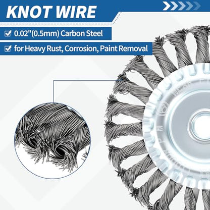 2Pack 4.5" Wire Brush for Angle Grinder with 5/8"-11 Arbor - size: 4.5 inch