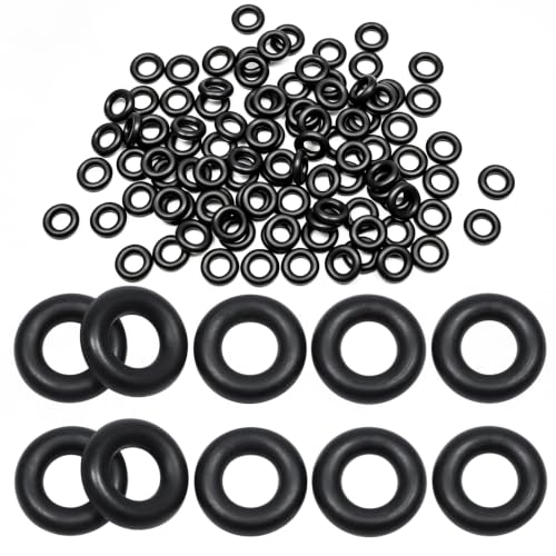 Black 100Pcs O-Rings, Nitrile Rubber O-Rings 15/64"(5.8mm) ID - size: 15/64" ID, 1/2" OD