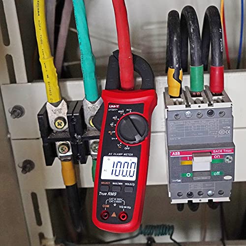 UNI-T Digital Clamp Meter UT201+, AC Current True RMS HVAC Volt Amp Ohm Meter Clamp On Multimeter, Auto Ranging 4,000 Counts NCV AC DC Voltage Frequency Resistance Continuity Diode Tester - size: UT201+