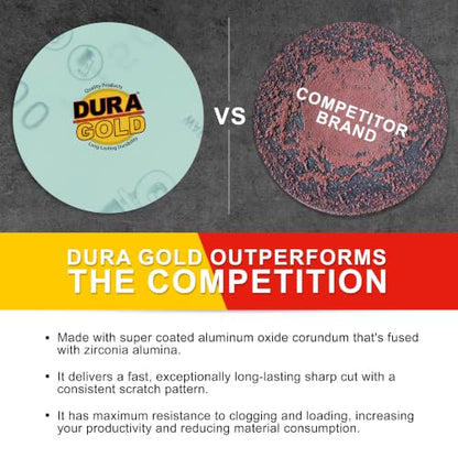 Dura-Gold Premium 3" Gold Hook & Loop Sanding Discs - 1500 Grit (Box of 30) - size: 1500-Grit