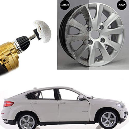 Polishing Pad Buffing Wheel Kit White Flannelette 12 Pack, for Drill for Metal Aluminum Stainless Steel Chrome Wood Plastic Ceramic Glass Woods Fabric Cotton Machine Jewelry etc - size: 12 PCS
