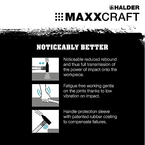 Halder MaxxCraft Cross Peen Hammer 3666.008 – Reduced Rebound, Low Vibration, Patented Rubber Coating, 1.8 lbs. - size: 1.8 lbs.
