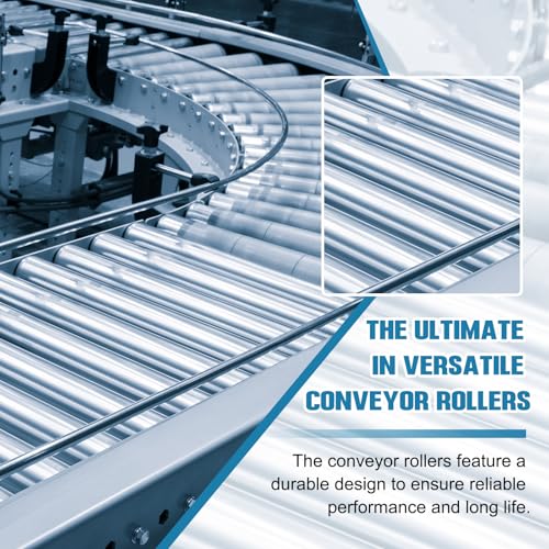 MECCANIXITY Stainless Steel Conveyor Roller 1.5" Diameter 20" Length Gravity Transmission Replacement Part Galvanized End (Silver) - size: 1.5"x20"