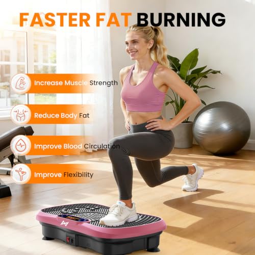 AXV Vibration Plate Exercise Machine Fitness Platform Body Vibrating Board - color: SLIM.PINK