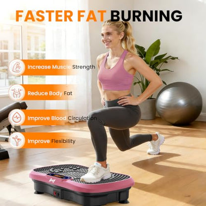 AXV Vibration Plate Exercise Machine Fitness Platform Body Vibrating Board - color: SLIM.PINK