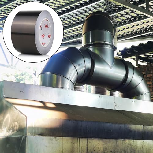 BOMEI PACK Black Aluminum Tape,3 Inch x 55 Yards,Black Foil Tape HVAC Sealing & Patching Hot Cold Air Duct Tape Aluminum Foil Tape for Pipe, Metal Repair, HVAC, Air Ducts, Insulation (3 Inch) - size: 3 Inch