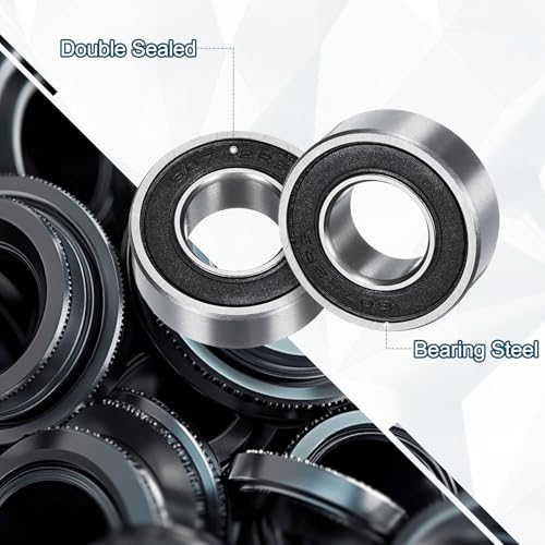 uxcell 1607-2RS Deep Groove Ball Bearing, 4pcs 7/16" x 15/16" x 5/16" Hign Carbon Chrome Steel Z2 Double Rubber Sealed Bearing (P6) - size: 1607-2RS 7/16" x 15/16" x 5/16"