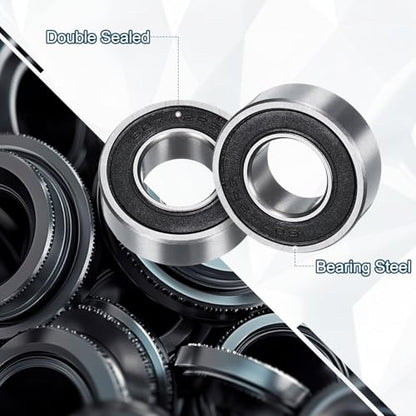 uxcell 1607-2RS Deep Groove Ball Bearing, 4pcs 7/16" x 15/16" x 5/16" Hign Carbon Chrome Steel Z2 Double Rubber Sealed Bearing (P6) - size: 1607-2RS 7/16" x 15/16" x 5/16"