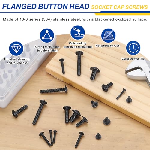25pcs M6-1x35mm 304 SS Flanged Button Head Socket Cap Screws - size: M6-1x35