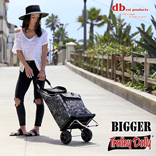 dbest products Bigger Trolley Dolly, Paisley Shopping Grocery Foldable Cart - color: Paisley