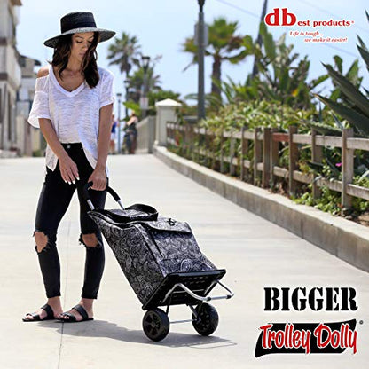 dbest products Bigger Trolley Dolly, Paisley Shopping Grocery Foldable Cart - color: Paisley