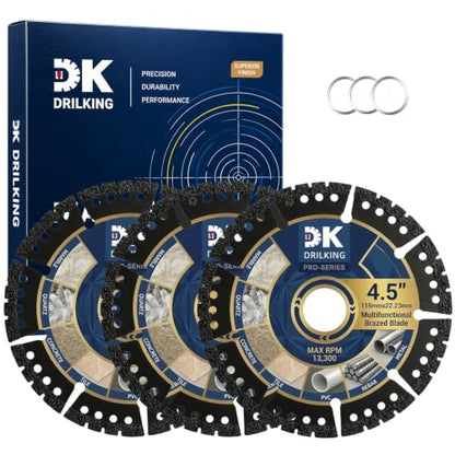 4-1/2 inch Diamond Blades, Multi-Purpose Metal Cutting Wheel - 3 Pack - size: 4.5"