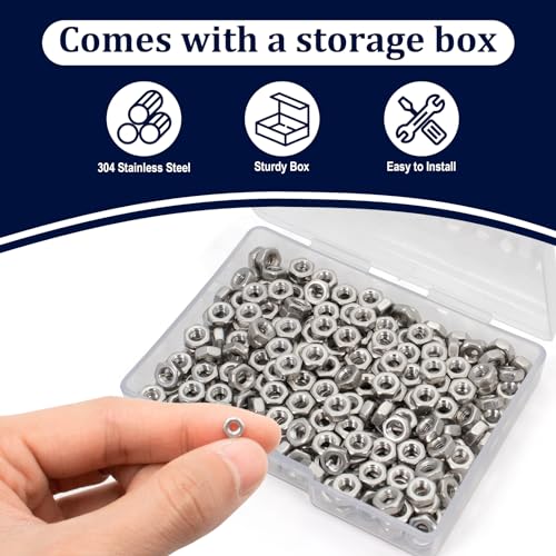 ZQZ M3-0.5 Hex Nuts,300PCS Stainless Steel Hardware Nut 304 ss Threaded Nut - size: Metric M3;300 PCS