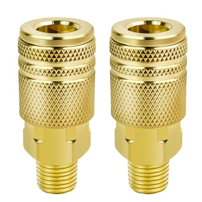 2Packs 1/4" NPT M-Style Air Coupler Quick Connect - color: 2Packs 1/4"external thread