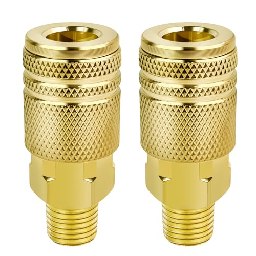 2Packs 1/4" NPT M-Style Air Coupler Quick Connect - color: 2Packs 1/4"external thread