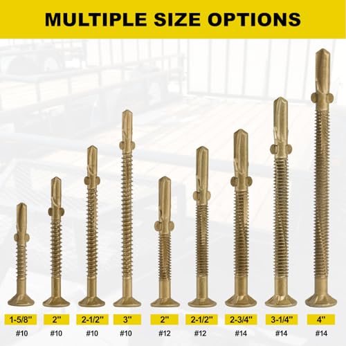 #12 x 2-1/2 Self-Tapping Trailer Deck Screws,550PcsT25 Star Bits Screws - color: Gold, size: #12 x 2-1/2in 550pcs