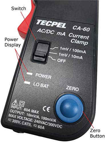 TECPEL CA-60 AC/DC Current clamp Transmitter Probe 60A CA-60