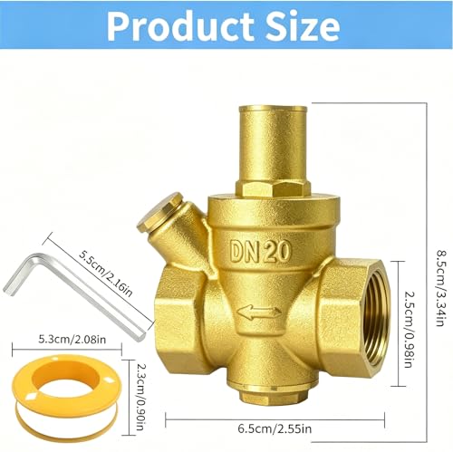 Water Pressure Reducing Valve, 3/4 Inch, 1-75 PSI - size: 0.752 Inch