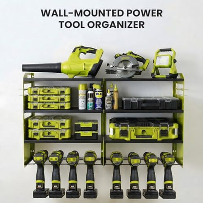 Large Power Tool Organizer Wall Mount - color: Green