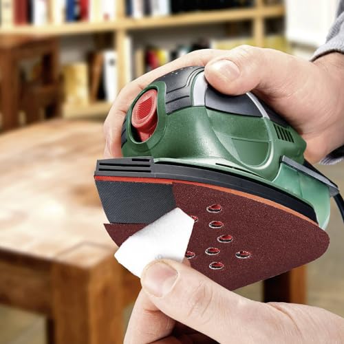 180 Grit Mouse Sander Sandpaper, 50PCS Sanding Pads for Mouse Palm Sanders, Hook and Loop Sandpaper, Triangle Sanding Pads for Black and Decker Mouse Sanders and Many Other Palm Sanders (180 Grit) - style: 180 Grit