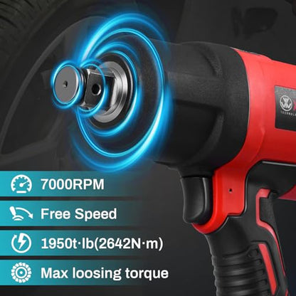 XIIW 3/4 Inch Air Impact Gun, Max Nut-busting Torque 1950 ft-lbs - size: ‎‎3/4 inch | 1950 ft-lbs