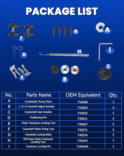 DPTOOL Engine Timing Tool Kit for VAG EA888 Audi VW Skoda 1.8 2.0 TSI TFSI - size: 17PC Small Kit