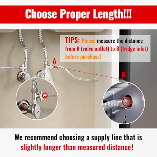 SUNGATOR 2 FT Refrigerator Water Line, 1/4" Comp x 1/4" Comp Ice Maker Hose - size: 2 Feet