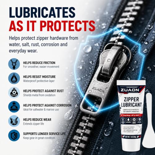 2oz Zipper Lubricant Metal Plastic Nylon Zippers Marine Zipper Lube - size: 2 OZ