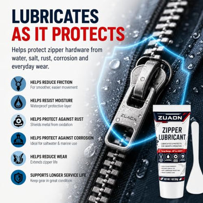 2oz Zipper Lubricant Metal Plastic Nylon Zippers Marine Zipper Lube - size: 2 OZ