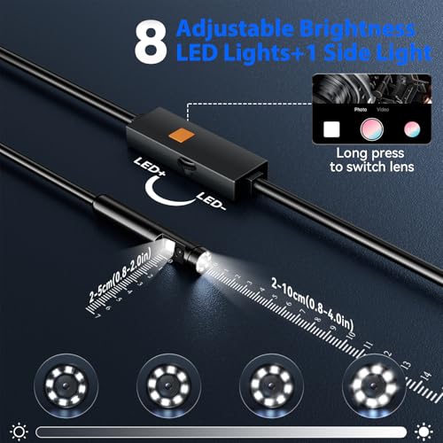 Endoscope Camera with Light, Dual-Lens 1920P HD Phone Camera - size: 9.8FT, style: Dual Lens