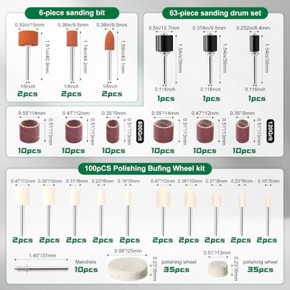 185PCS Dremel Polishing Kit-Buffing & Rotary Tool Accessories Metal - size: 10 Styles-185pcs