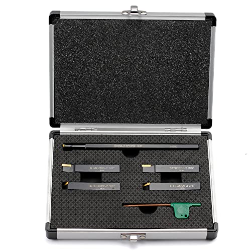OSCARBIDE 3/8" Shank Lathe Turning Tool Set TCMT21.51 Inserts,5-Piece