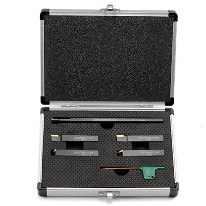 OSCARBIDE 3/8" Shank Lathe Turning Tool Set TCMT21.51 Inserts,5-Piece