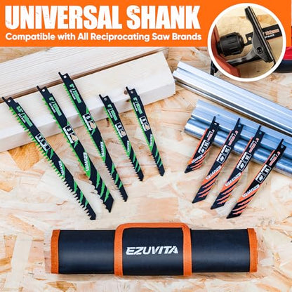 36-Piece Reciprocating Saw Blade Set with Organizer Pouch
