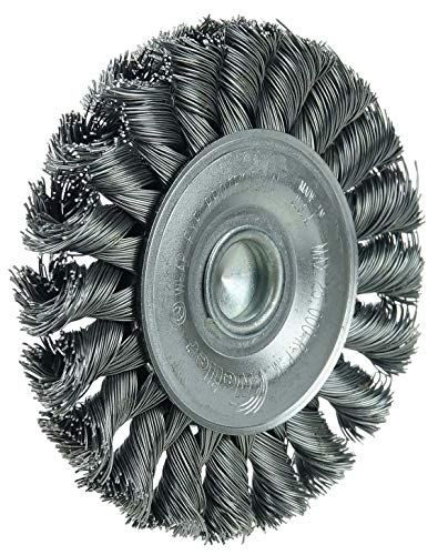 Weiler 17682 3-1/4" Stem-Mounted Knot Wire Wheel, .020" Steel Fill, 1/4" Stem, Made in the USA - size: 0.020" Wire Size, style: Pack of 1