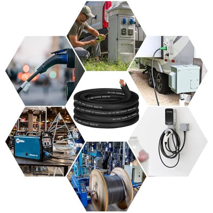 25ft SJOOW 14/4 Wire 14/4 SJOOW Cord 14 AWG Wire SJOOW Portable Power Cable - size: 25 FT, style: 14AWG(4-Conductor)